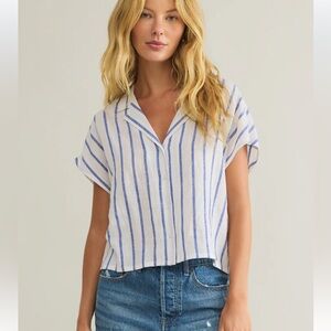 Z Supply PARALLEL STRIPED LINEN TOP - size Medium
